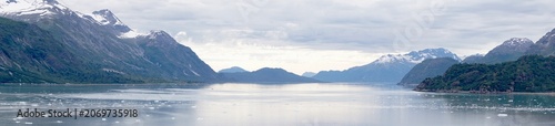 Panoramic view of glacier bay national park in Alaska