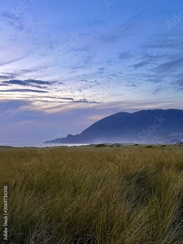 beautiful moody dusk sky along the Oregon coast