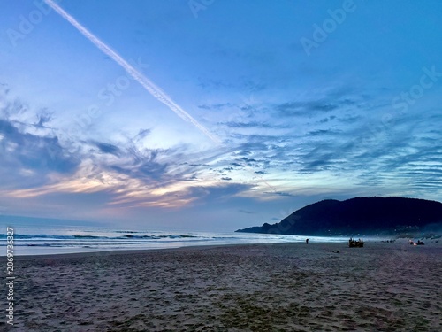 beautiful moody dusk sky along the Oregon coast