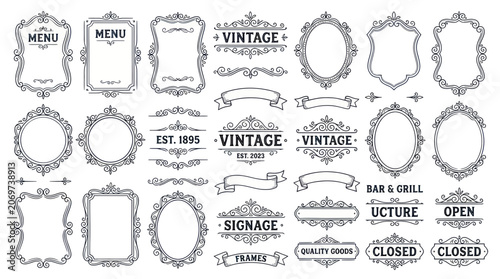 Vintage ornate frames and decorative handdrawn borders collection