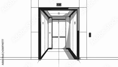 Foto Interior Design Elevator Shaft Blueprint.