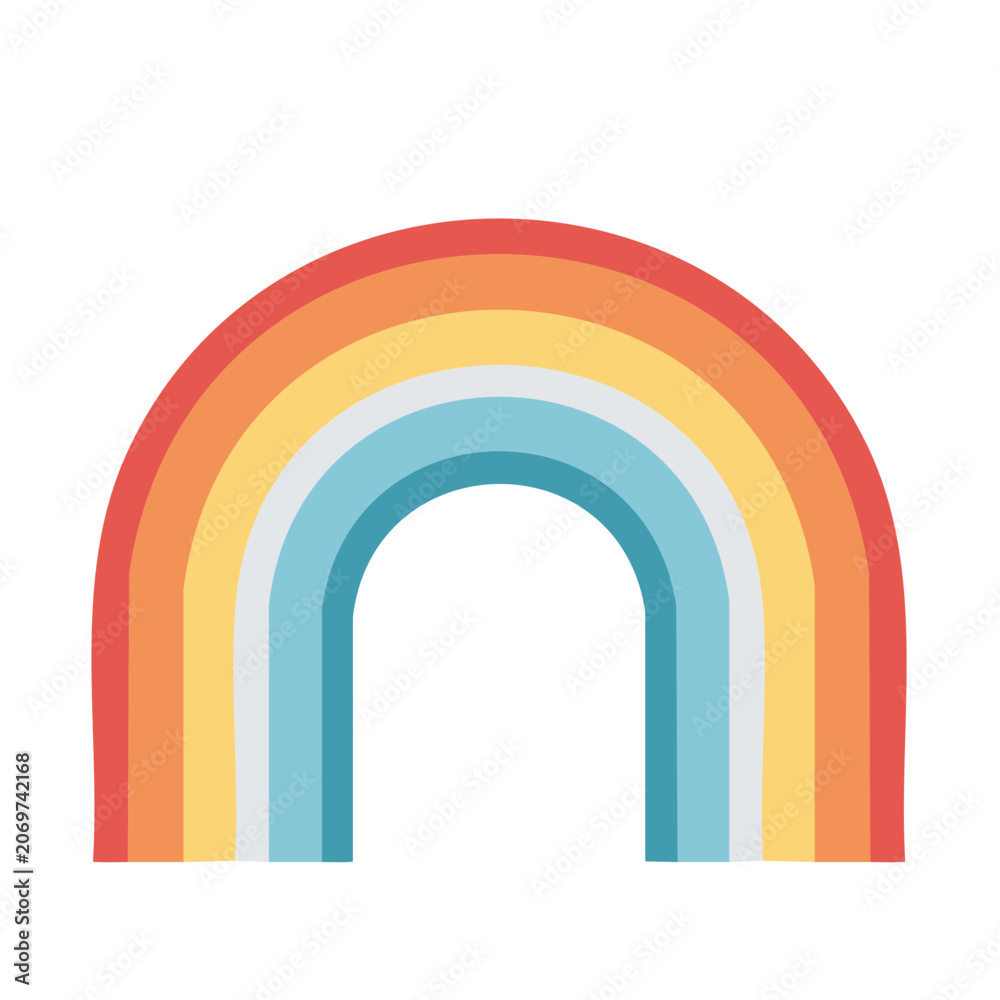 Fototapeta premium Colorful rainbow arch vector illustration