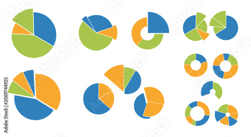 Foto Pie Chart and Donut Chart Icons