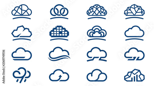 Weather Cloud Icons Set Graphic.