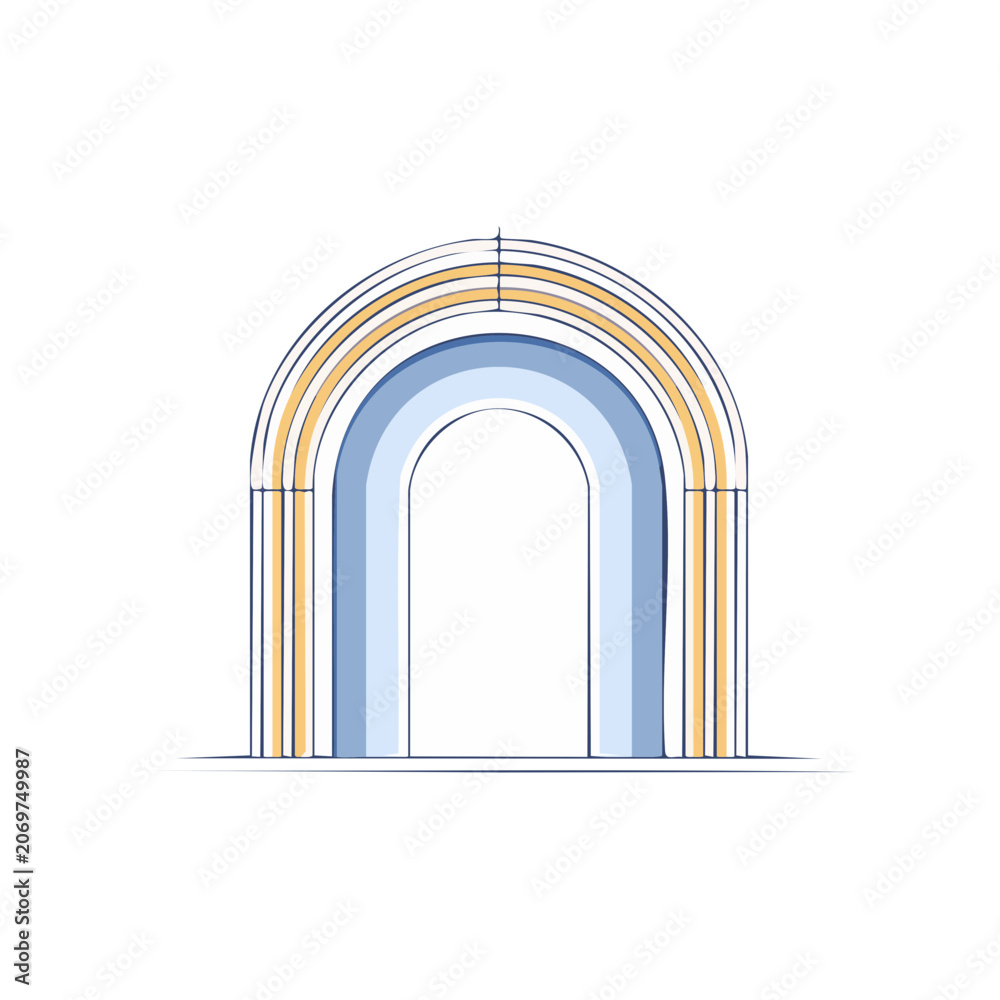 Fototapeta premium Minimalist Arched Doorway Vector Illustration