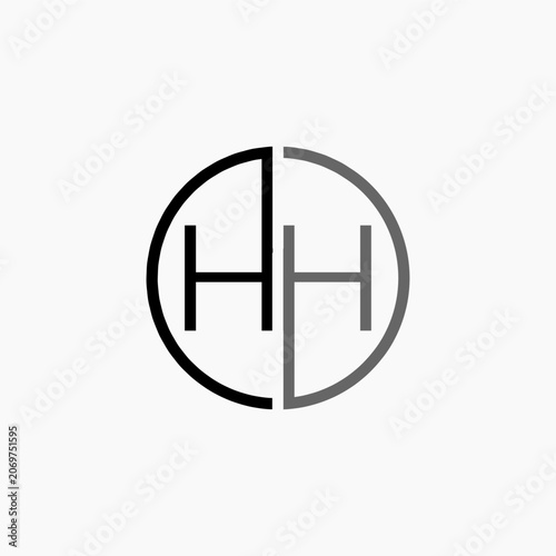 HH initial letter circle logo design