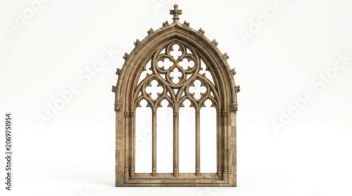 Decorative gothic style arched window architectural element with design element stone carving gothic arch building feature architecture ornament medieval building cathedral