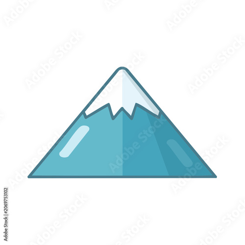 Flat vector icon of a snow-capped mountain