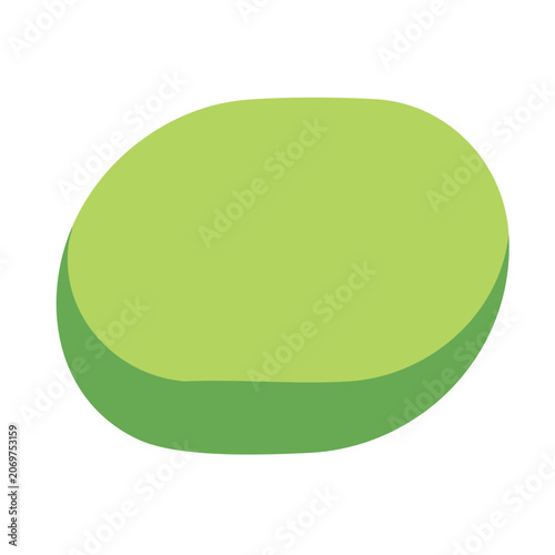 Green oval flat vector shape