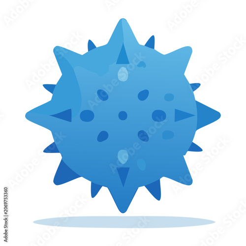 Spiky blue virus vector illustration