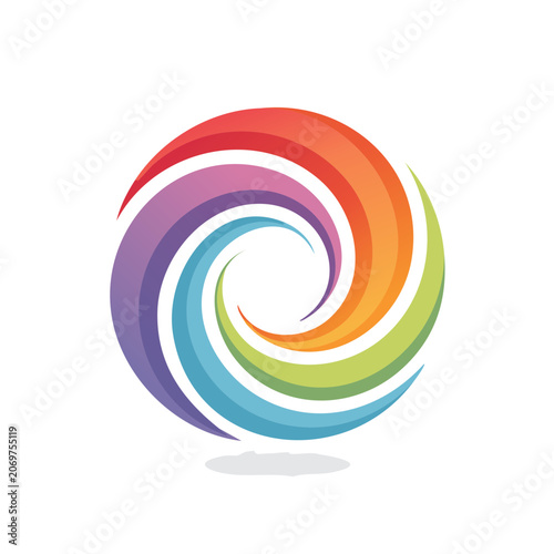 Colorful Abstract Spiral Vector Design