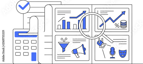 Business analytics and financial growth for web banner social media banner business presentation marketing meterial.