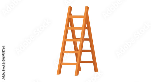 Wooden Stepladder Vector Illustration