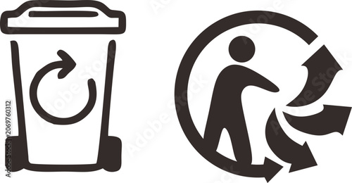 Bild auf Leinwand recycle bin icon