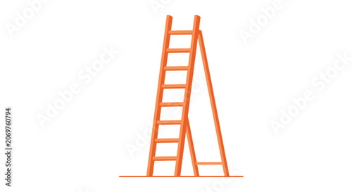 Orange Stepladder Vector Illustration