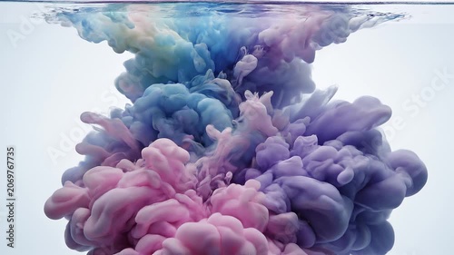 Blue and Turquoise Liquid Ink Motion Abstract