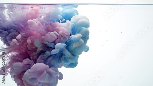 Colorful Liquid Paint Motion in Water Studio Shot