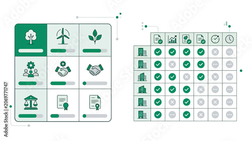 ESG Audit Checklist Matrix with Green Building Compliance and Sustainability Assessment Dashboard