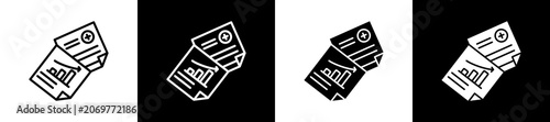 Tableau sur toile Result Icon In Outline And Glyph Styles With Black And White Variations