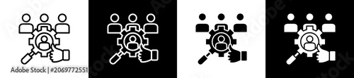 фотографія Sample Icon In Outline And Glyph Styles With Black And White Variations