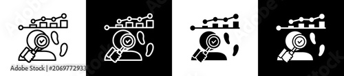Quadro su tela Trace Icon In Outline And Glyph Styles With Black And White Variations