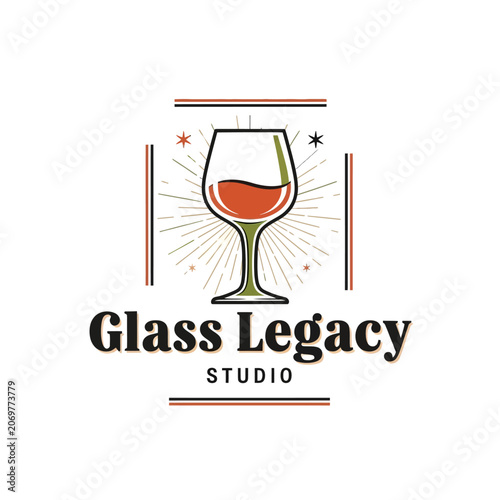 Fotografie Elegant wine glass studio brand identity.