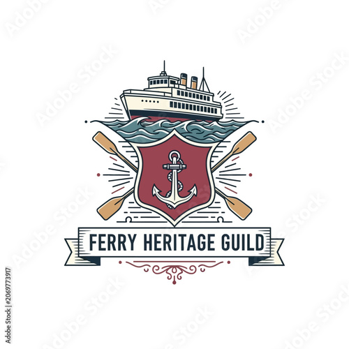 Foto Ferry heritage guild maritime transport badge.