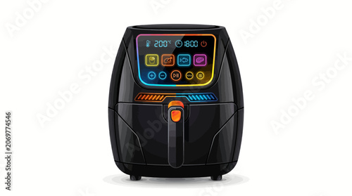 Black Air Fryer Kitchen Appliance.