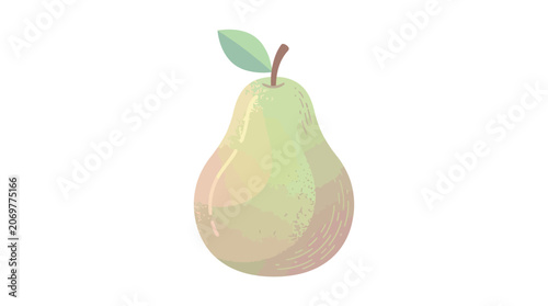 A single greenish yellow pear.