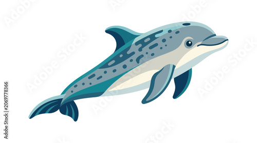 Quadro em tela Stylized Dolphin Illustration