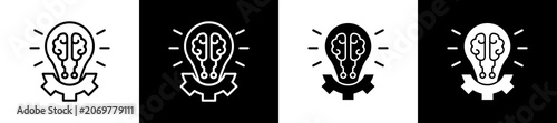 Practice Icon In Outline And Glyph Styles With Black And White Variations
