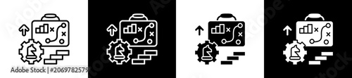 Photos Strategy Icon In Outline And Glyph Styles With Black And White Variations