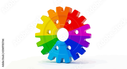 Colorful plastic gear wheel toy.