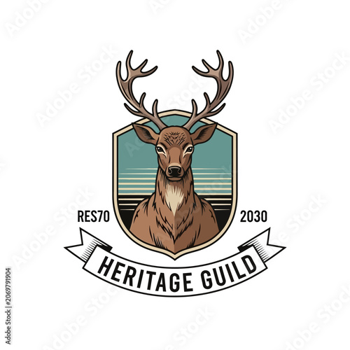 Fotografie Heritage guild deer stag wildlife emblem.