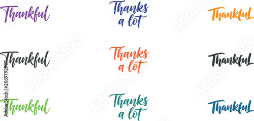 Bild auf Leinwand Colorful thankful expressions typography designs