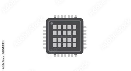 Microchip electronic component closeup view.