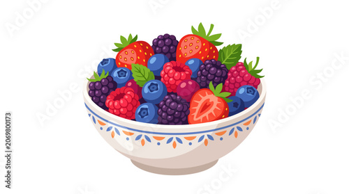 Mixed Berries in a Bowl.