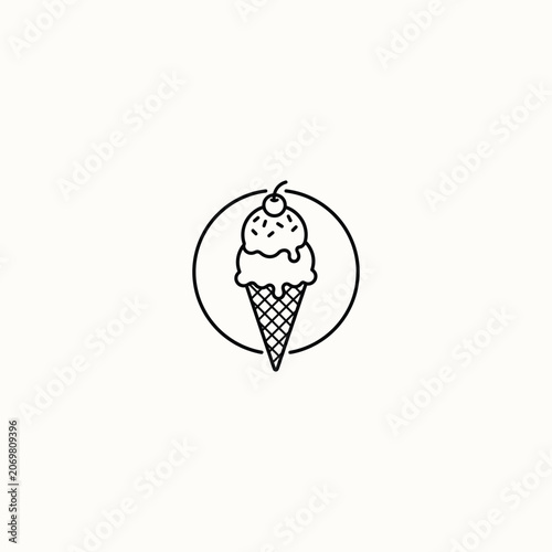 Ice cream logo template vector illustration design