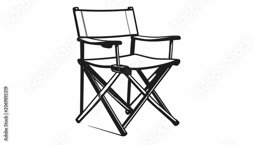 Director chair with armrests and backrest.
