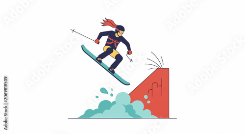 A skier in mid-air