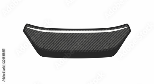 A sleek, carbon fiber car spoiler with a glossy finish