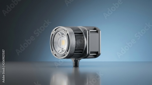 Industrial compact LED lamp 3D render high efficiency lighting system precision engineered compact illumination assembly for equipment utility and industrial facilities