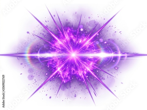 Vibrant purple energy burst with lightning effect abstract digital illustration