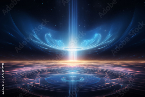 An analogy of artificial intelligence featuring a glowing, abstract core.