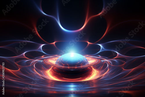 An analogy of artificial intelligence featuring a glowing, abstract core.