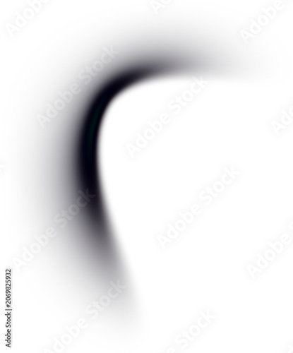 Canvas Print Black shadow dark tall j-hook shape blur overlay for j-hook tall hook vertical h