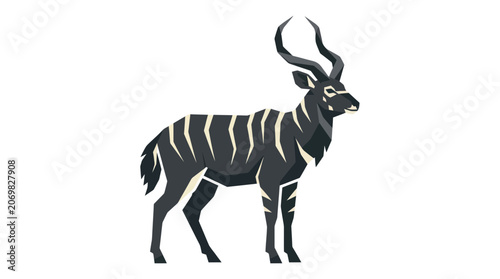 Obraz na plátne Stylized Bongo Antelope Illustration, African Wildlife, Vector Graphic
