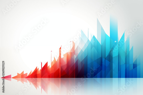A concept of business growth represented by abstract shapes with an upward trajectory.