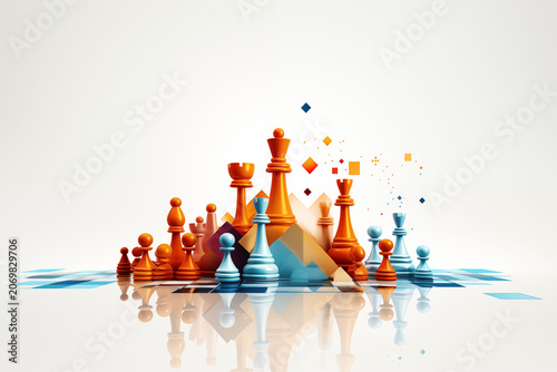 Abstract components of business strategy concepts.