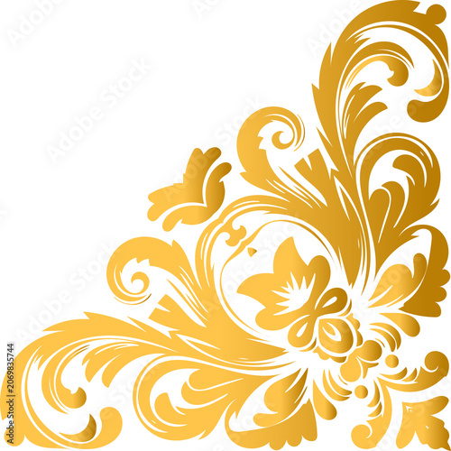 abstract floral background with golden elements